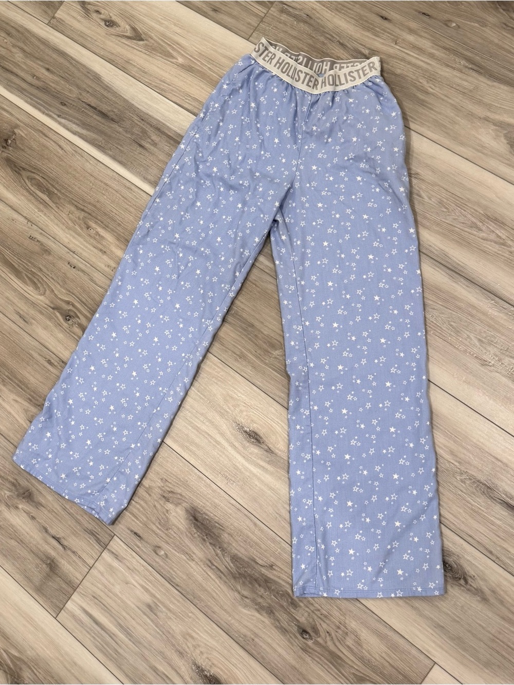 Hollister Light Blue Star Print Sweatpants with Logo Waistband